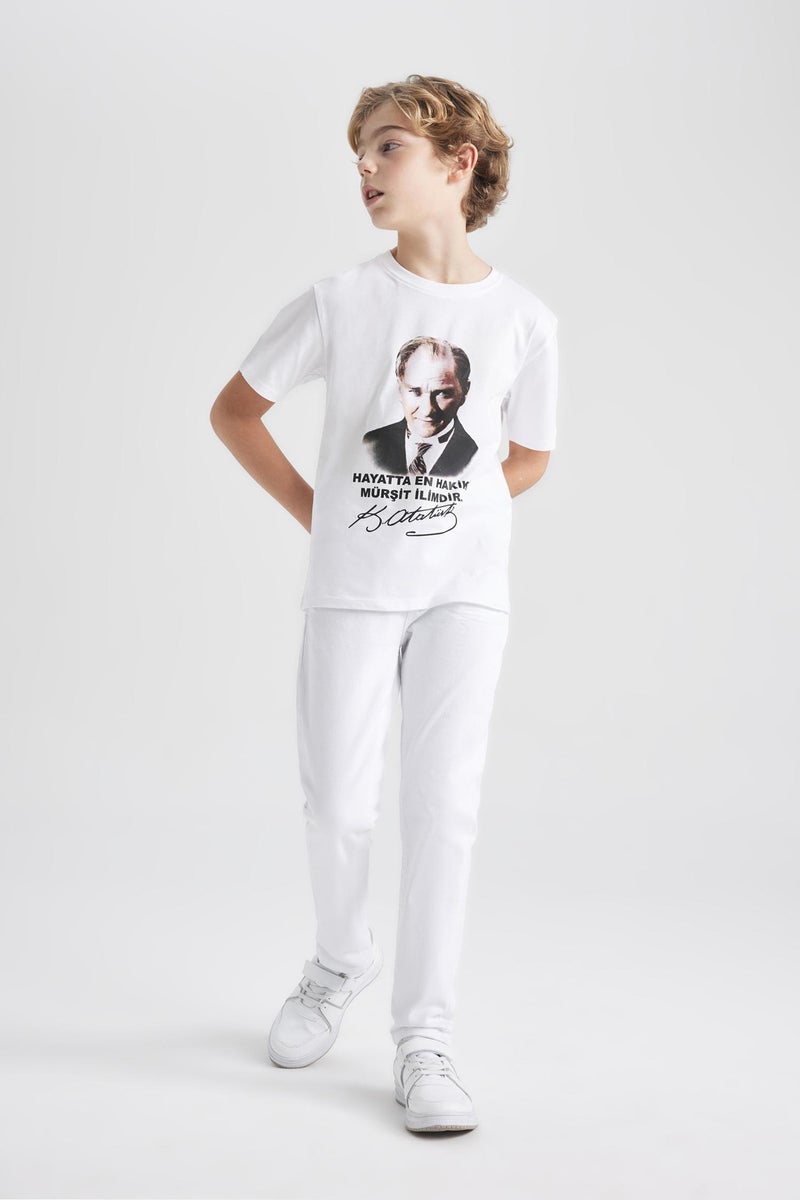 DeFacto White Boy Boy Straight Fit Straight Leg White Jeans Casual - Image 4